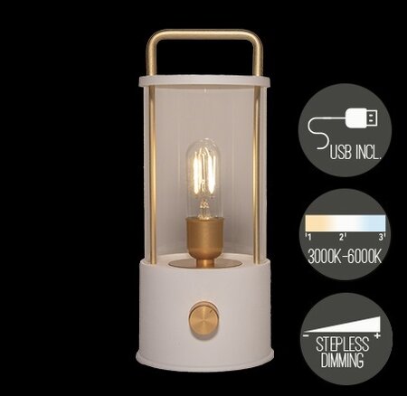Portable lantaarn 25x11cm wit
