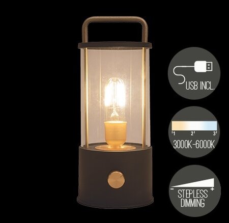 Portable lantaarn 25x11cm zwart