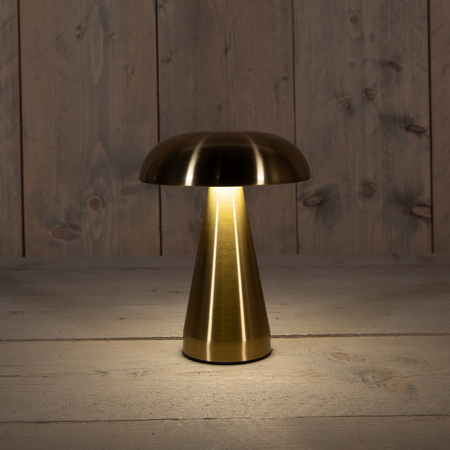 Portable tafellamp paddenstoel goud