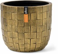 Pot bol blocks d24h21cm zwart/goud