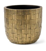 Pot bol blocks d9h8cm zwart/goud