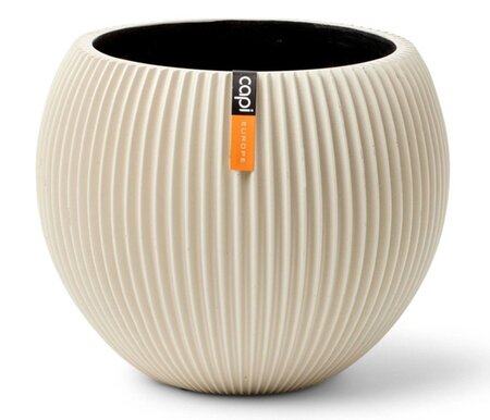 Pot bol groove d18h15cm beige