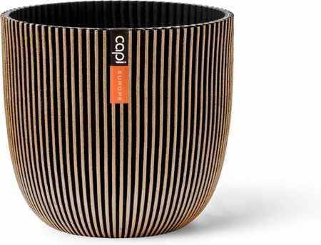 Pot bol groove d21.5h20cm zwart/gd