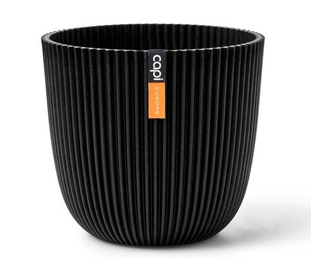 Pot bol groove d26h23 zwart