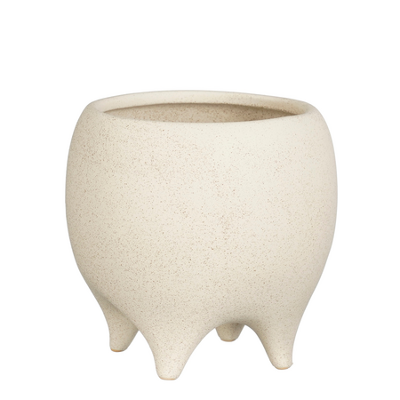 Pot cato op voet d17.5h17cm beige