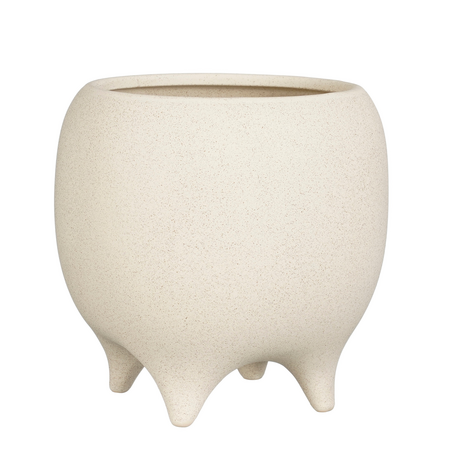 Pot cato op voet d24.5h24cm beige