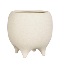 Pot cato op voet d24.5h24cm beige