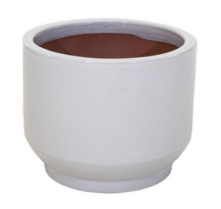 Pot cil voet glazuur d24h19cm wit