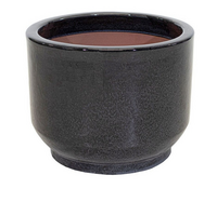 Pot cil voet glazuur d24h19cm zwart