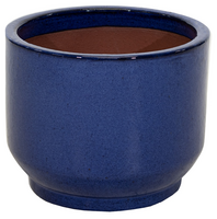 Pot cil voet glazuur d30h25cm blauw