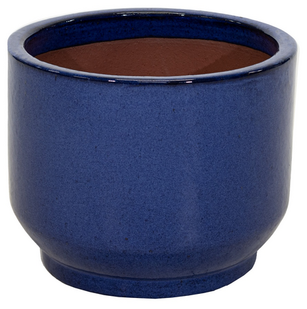 Pot cil voet glazuur d38h31cm blauw