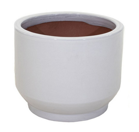 Pot cil voet glazuur d38h31cm wit