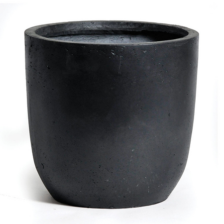 Pot egg clayfibre d25h25cm zwart