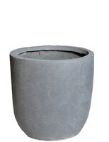 Pot egg clayfibre d32h31cm grijs M