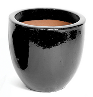 Pot egg glans d31h25cm zwart