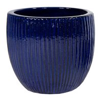 Pot egg rib portly d28h25cm blauw