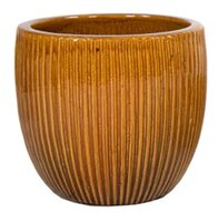 Pot egg rib portly d50h45cm geel