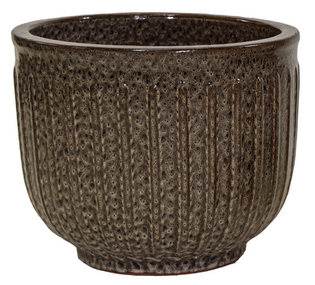 Pot egg streep d35h27cm bruin