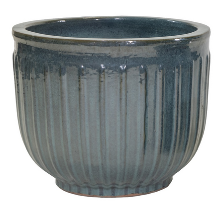 Pot egg streep d35h27cm groen