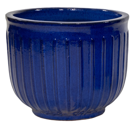 Pot egg streep d54h45cm blauw