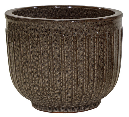 Pot egg streep d54h45cm bruin