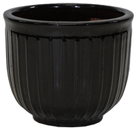 Pot egg streep d54h45cm zwart