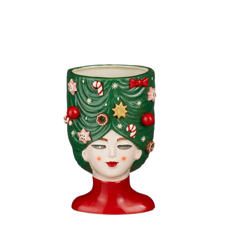 Pot fnny kerstmuts l14b13.5h21.5cm gr