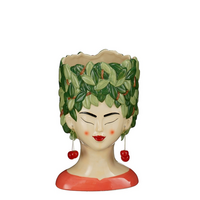 Pot funny dame l16b16h27.5cm groen