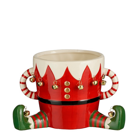 Pot funny elf l29b18h17cm rood