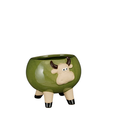 Pot funny koe l13,50b15h12cm groen