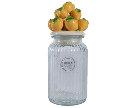 Pot glas d11l11b111h27cm geel