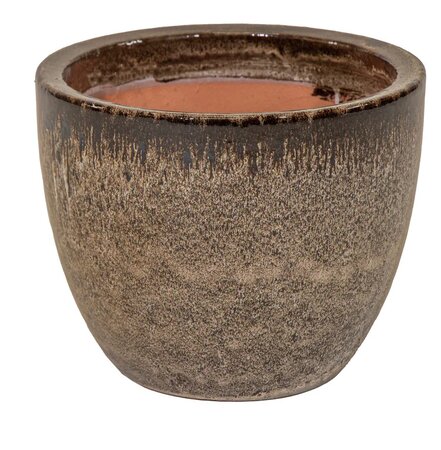 Pot glazuur egg d30h26 bruin