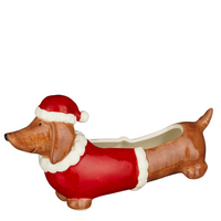 Pot hond l29b7.5h14.5cm bruin