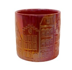 Pot jille houses d14h13cm rood