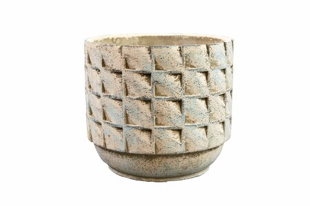 Pot jim white earth d21h19cm