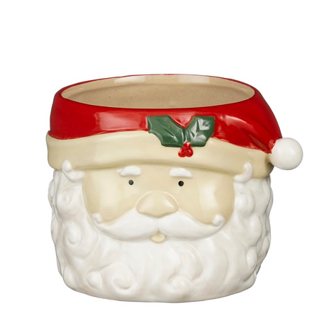 Pot kerstman l15.5b13.5h11.5cm rood