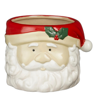 Pot kerstman l17.5b15.5h12.5cm rood