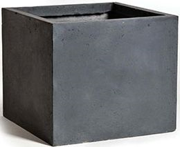 Pot kubus cf b44h38cm lood - afbeelding 1