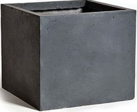 Pot kubus clay fibre B23 H23 CM lood - afbeelding 2
