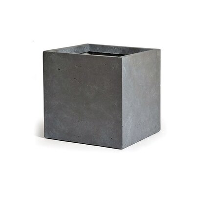 Pot kubus clay fibre b23 - h23cm authentiek grijs - afbeelding 1