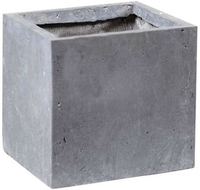 Pot kubus clay fibre b28h28 cm authentiek grijs - afbeelding 2