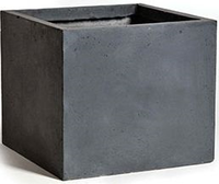Pot kubus clay fibre b28h28 cm lood - afbeelding 2