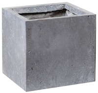 Pot kubus clay fibre b34 - h30 cm authentiek grijs - afbeelding 3
