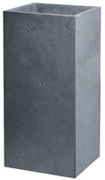 Pot kubus clay fibre - hoog b28 - h60 cm grijs - afbeelding 3