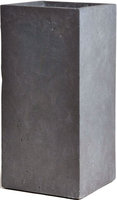 Pot kubus clay fibre - hoog b28 - h60 cm grijs - afbeelding 2