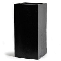 Pot kubus clay fibre  hoog b28 - h60 cm zwart