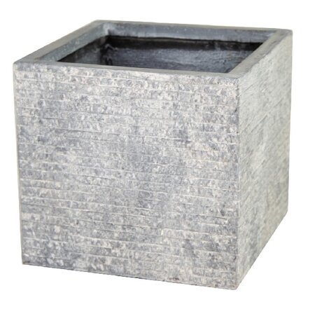 Pot kubus utah b35 - h32 cm grijs