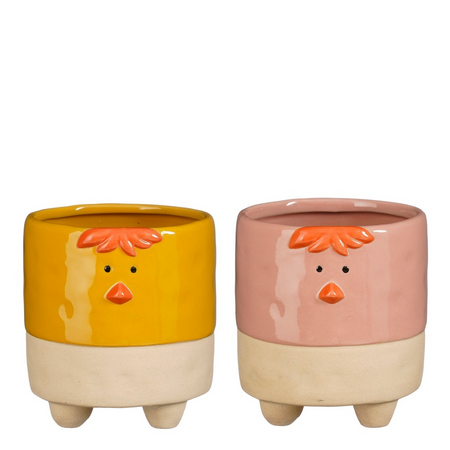 Pot kuiken l14.5b13.5h14cm geel a2