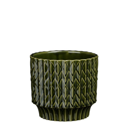 Pot lauria d14h13cm d.groen