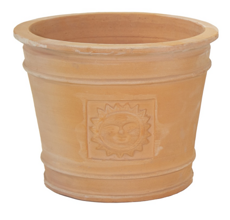 Pot met deco d38h31cm whitewash